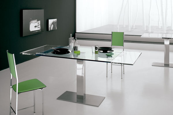 mesa cocina extensible cristal moderna