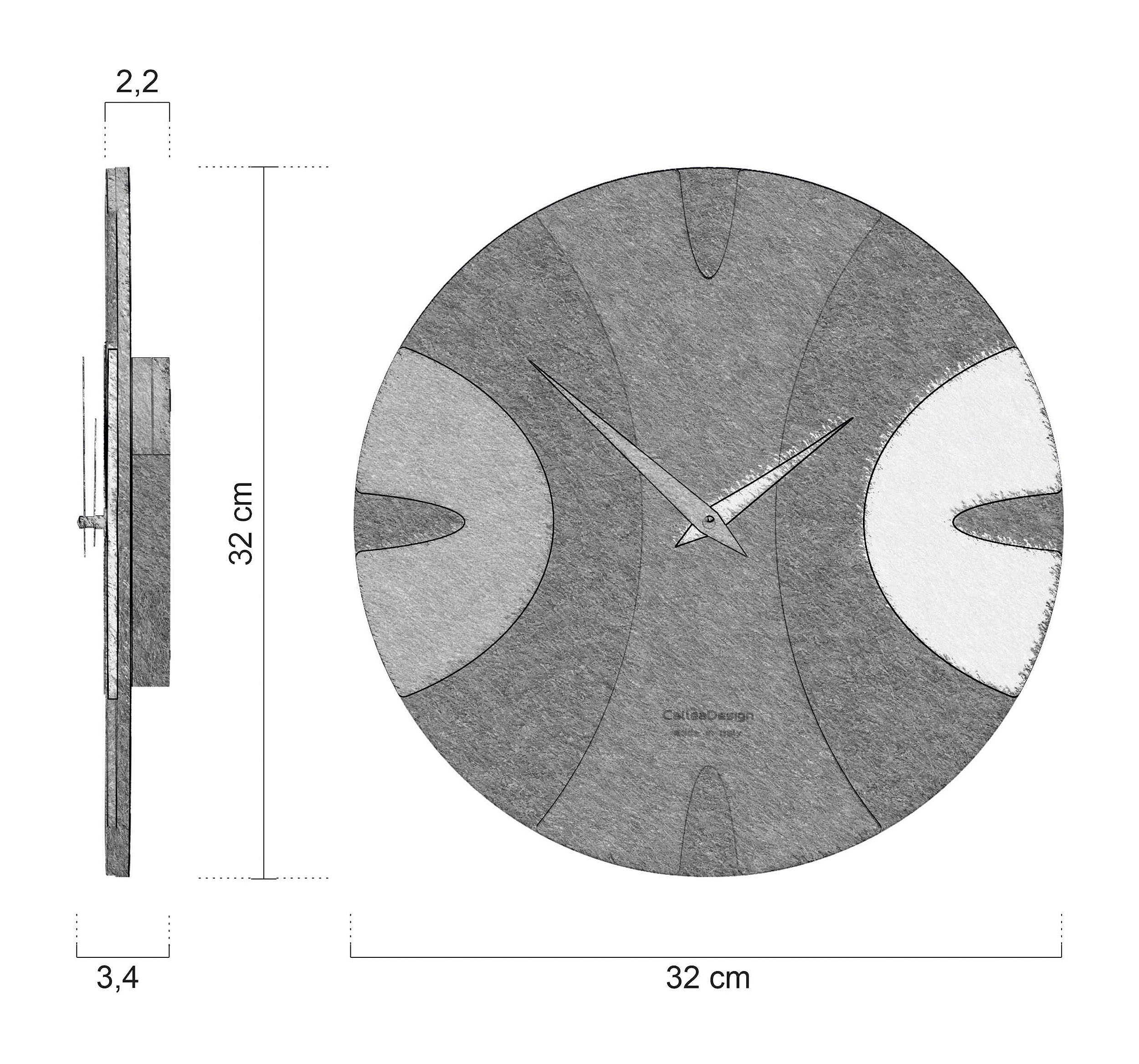 Medidas Reloj De Pared Baz Con Líneas Curvadas