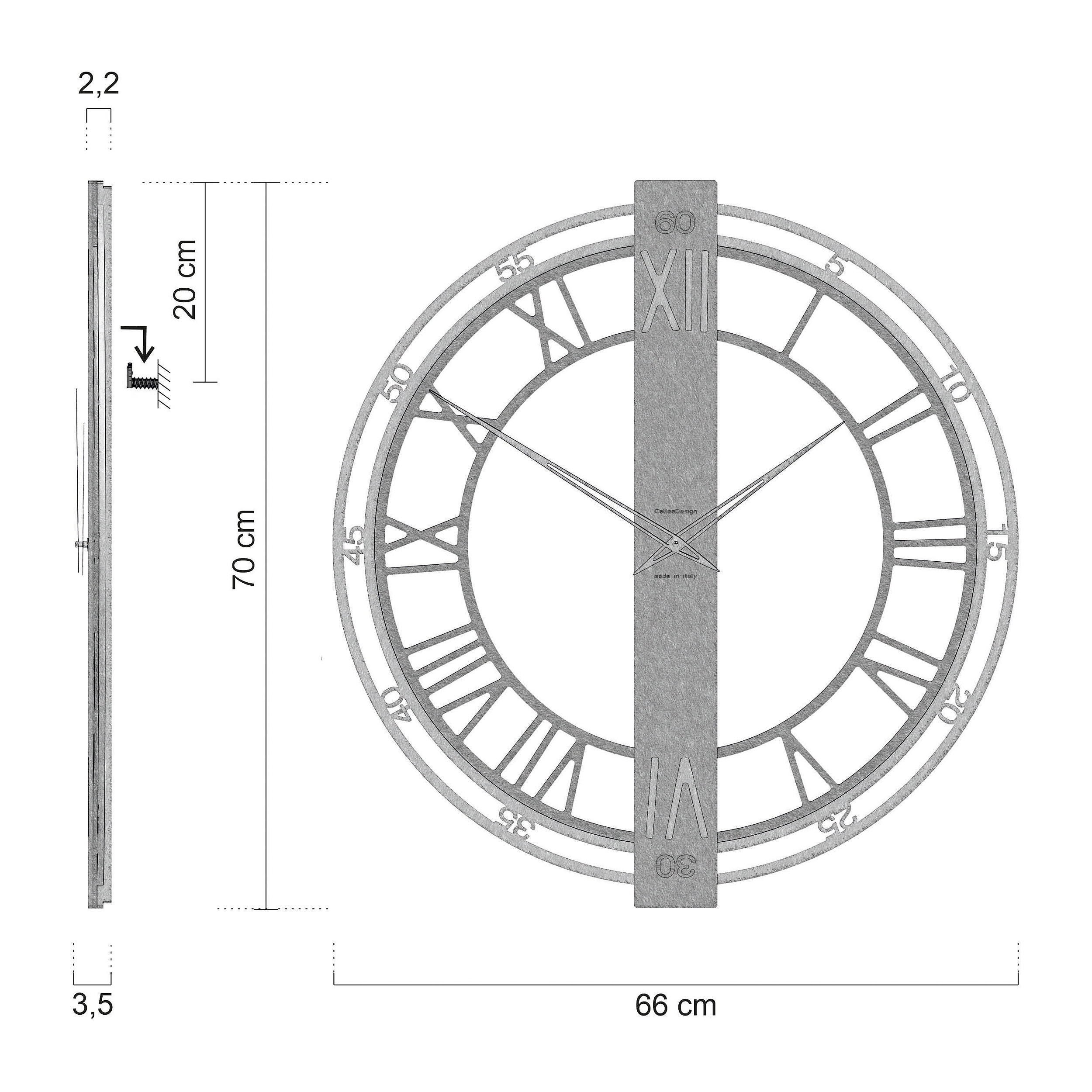 Medidas Reloj De Pared Franz Con Números Romanos Para Las Horas