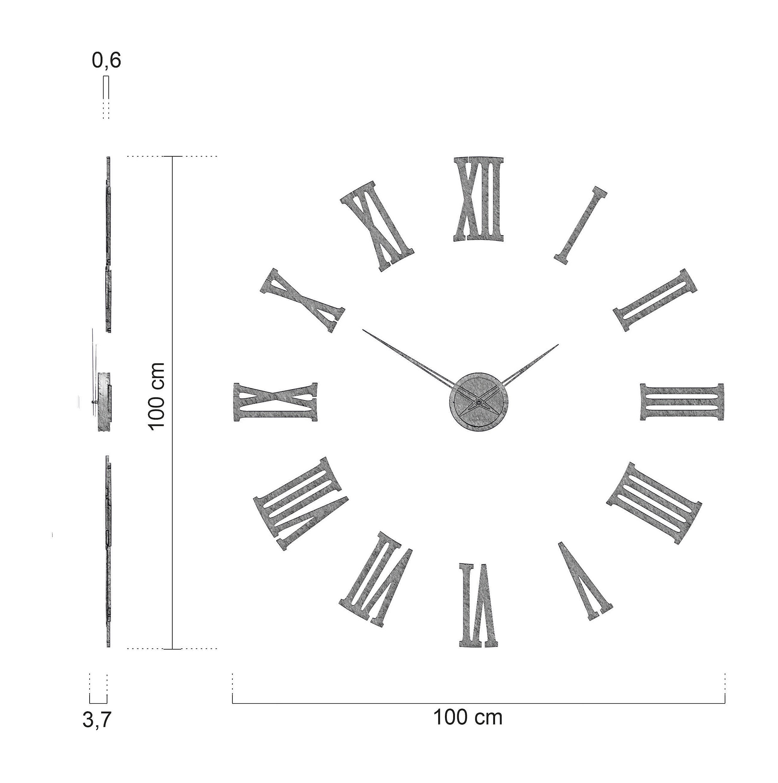 Medidas Reloj De Pared Da Vinci, Diseño Moderno Con Números Romanos