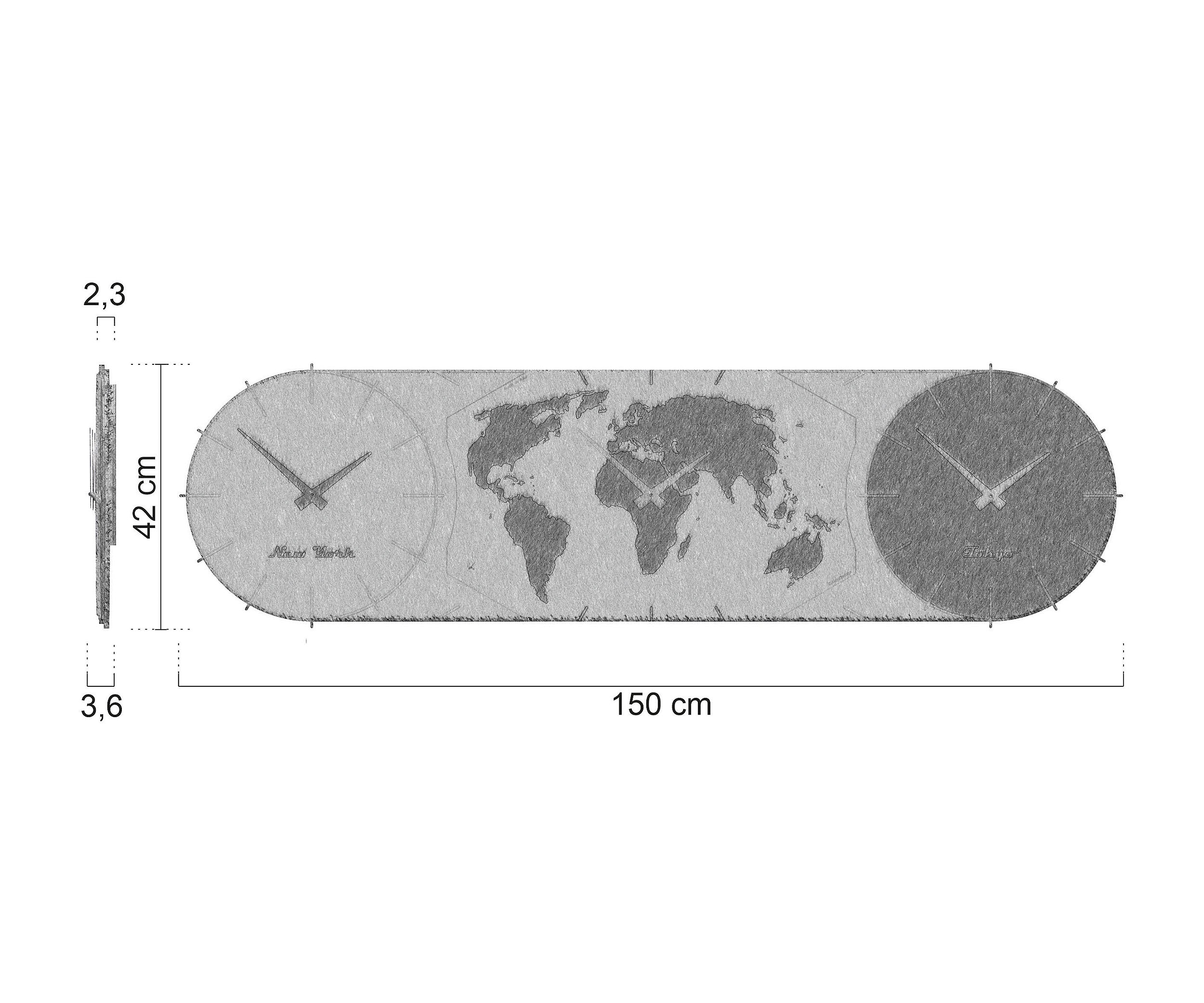 Medidas Reloj Mundial Time Master Con Varias Zonas Horarias Y Nombres De Las Ciudades Personalizable