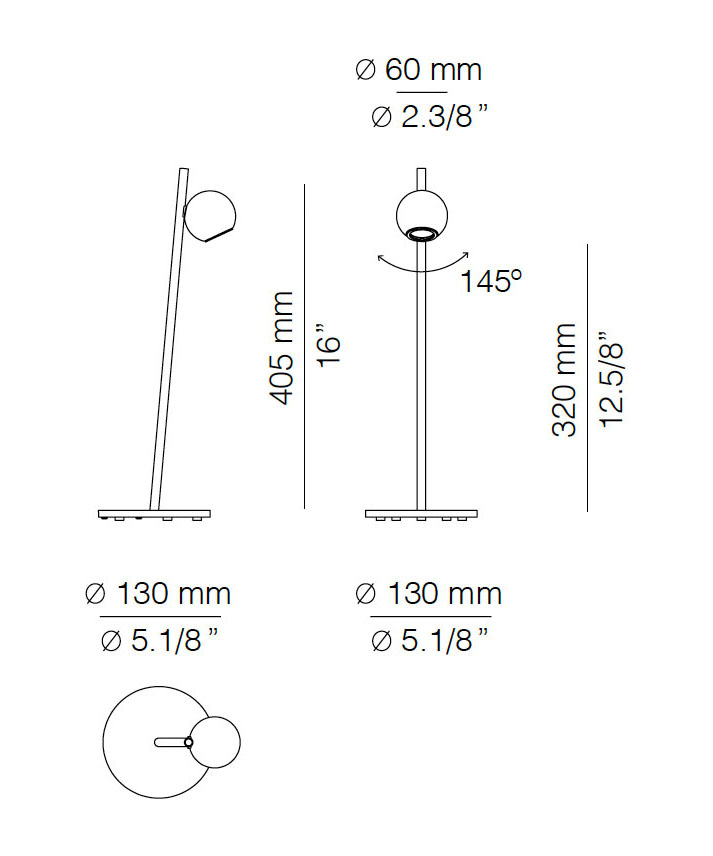 Medidas Compass modelo COM_4077 de sobremesa de Estiluz