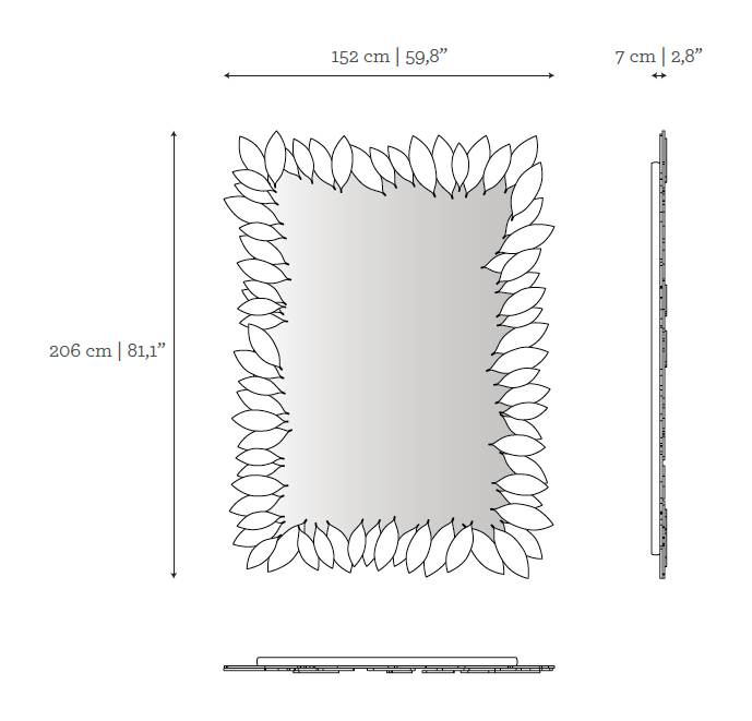 Medidas Leaf Rectangular de Ginger&Jagger